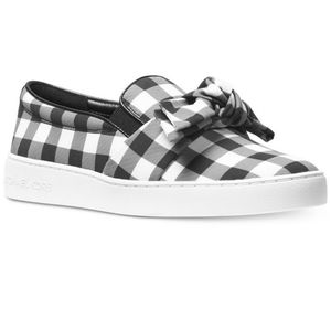 Michael Michael Kors black white gingham Willa platform sneakers women's size 10